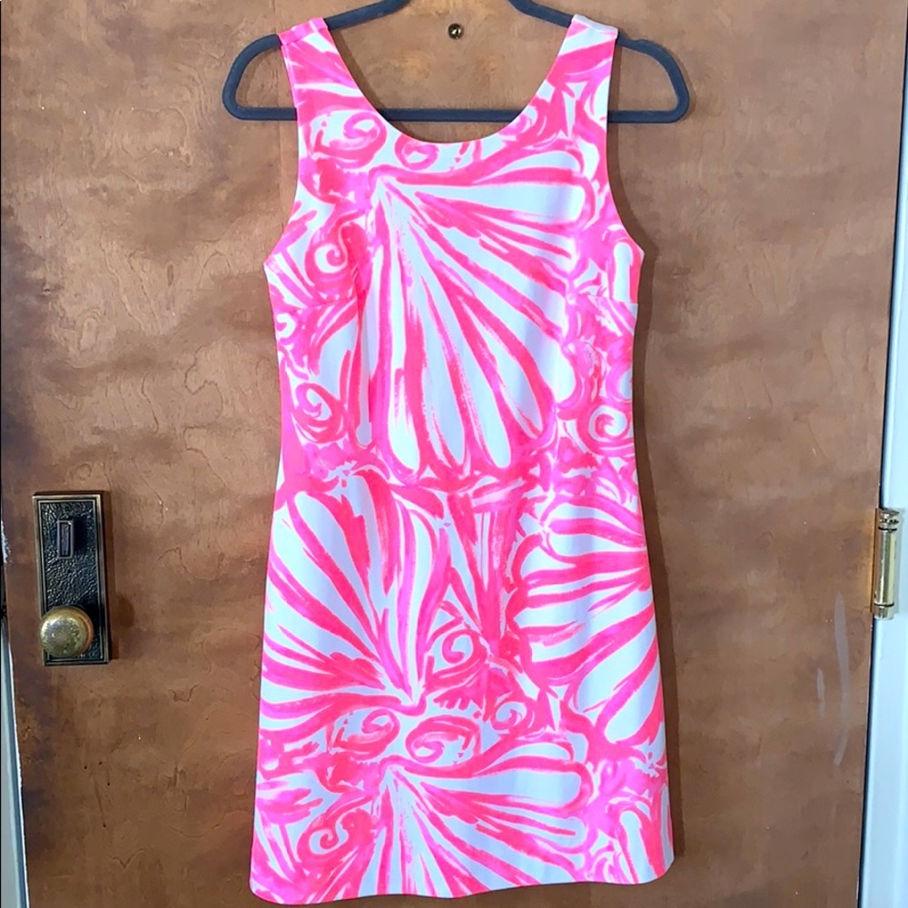 Lilly Pulitzer Pink and White Stretch seashell  Dress